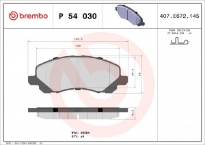 Колодки тормозные P54030 P54030 BREMBO