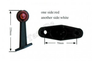 фонарь габаритный! LED, 24V, рожок кр/бел изогнутый, лев., ПВХ\ UNIVERSAL TD0668006PAL TANG DE