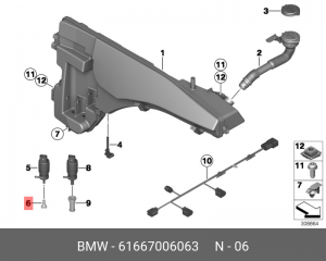 Фильтр BMW насоса омывателя стекла ветрового OE 61667006063 BMW