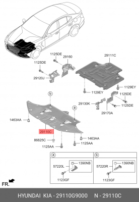 Защита двигателя HYUNDAI G70 (17-) OE 29110G9000 HYUNDAI KIA