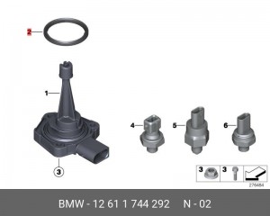 Кольцо уплотнительное BMW 1 (E81),3 (E90) датчика уровня масла OE 12 61 1 744 292 BMW