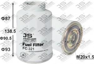 фильтр топливный!\Toyota Carina/Corolla/Land Cruiser 1.8-4.2D 85> FC321J JS ASAKASHI