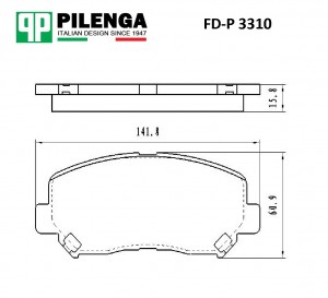 Колодки тормозные дисковые передние MAZDA CX-5 2011-2012гг 2.0, 2.2D,2013-2015гг FD-P 3310 PILENGA