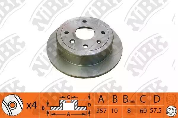 Диск тормозной CHEVROLET Lacetti (03-) задний (1шт.) NIBK RN1391 NIBK