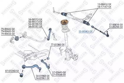 тяга рулевая!\ BMW E60/E61 all 03> 5500361SX STELLOX