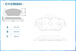 Тормозные колодки передние, Low Metallic C11CR0254 C11CR0254 CWORKS