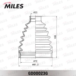 Пыльник ШРУСа наружный (со смазкой) HYUNDAI SOLARIS/KIA RIO 10- GD00023G GD00023G MILES