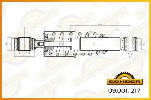 Амортизатор подвески кабины передний SACHS, Mercedes Actros MP4 (9603100755) 090011217 SONDER