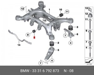 BMW 5-СЕРИЯ F10/F11 (2009>)/6-СЕРИЯ F12/F13 (2009> 33 31 6 792 873 BMW