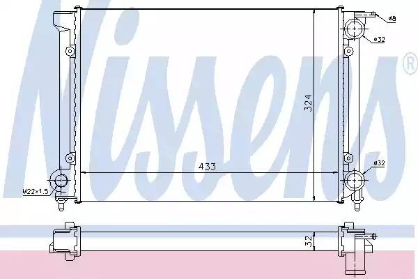 радиатор системы охлаждения!\ VW Golf/Jetta 1.5-1.8 83> 651811 NISSENS