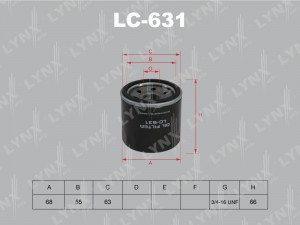 Фильтр масляный LC-631 LYNXAUTO