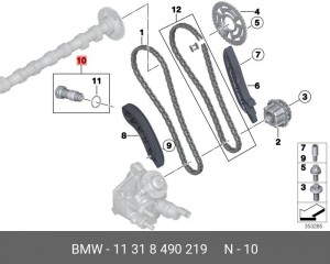 натяжитель цепи ГРМ!\ BMW E60/E81/E87 11318490219 BMW