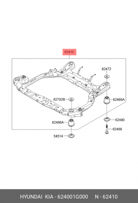 Подрамник HYUNDAI Verna (06-) KIA Rio (06-) передний OE 62400 1G000 HYUNDAI KIA