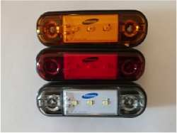 фонарь габаритный! с прокладкой, 12/24V, желтый, светодиод, 3LED, универс.\ 160-00-3LED TEH AVTO SVET