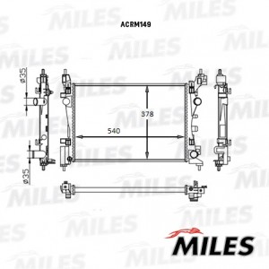 Радиатор (механическая сборка) OPEL CORSA D 1.0/1.4 (NISSENS 61918) 06- (AVA OLA ACRM149 MILES