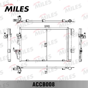 Радиатор кондиционера (паяный) OPEL ASTRA H / ZAFIRA B 1.4-2.2 04-) ACCB008 ACCB008 MILES
