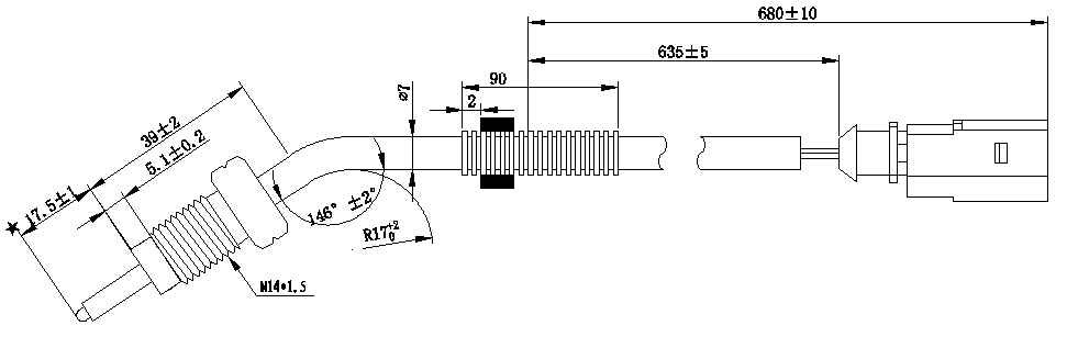 Датчик температуры выхлопных газов VW TIGUAN 2.0 TDI/ GOLF VI 1.6 TDI/ PASSAT 2. MAG0056OG MAGTECHNIC