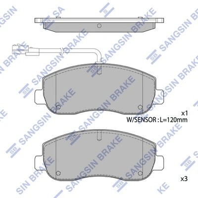 Колодки тормозные RENAULT Master (10-) передние (4шт.) SANGSIN SP1969 SANGSIN