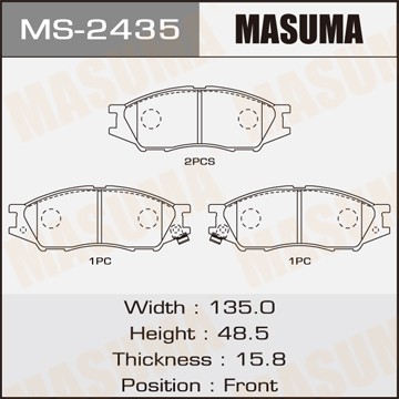 колодки дисковые передние!\ Nissan Sunny B15 98>/Almera Classic 06> MS2435 MASUMA