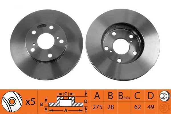 Диск тормозной передний TOYOTA AVENSIS 01-/CAMRY 91-01/PREVIA 00- BR21106T BR21106T SB NAGAMOCHI