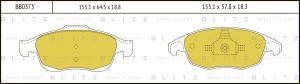 Колодки тормозные дисковые передние CITROEN C4 07- BB0373 BB0373 BLITZ