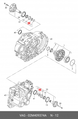кольцо дифференциала!\VW/Audi 02M 409 374 A VAG