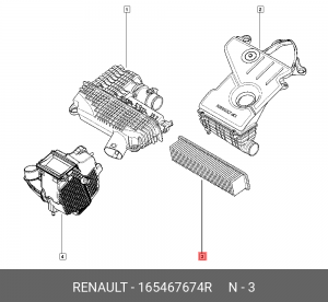 Фильтр воздушный 165467674R 16 54 676 74R RENAULT