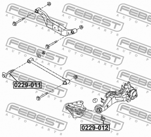 Болт с эксцентриком NISSAN SERENA C24 99-05 0229-011 0229-011 FEBEST