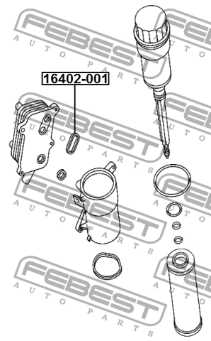 Прокладка теплообменника масл фильтра MERCEDES W203 16402-001 16402-001 FEBEST