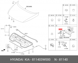 СТОЙКА КАПОТА 81140-3W000 811403W000 HYUNDAI KIA