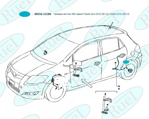 TOYOTA AURIS (2006>)/ COROLLA (2006>) датчика abs заднего правого RU8912180 RUEI