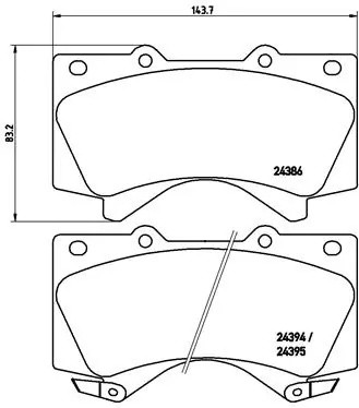 Колодки тормозные P83107 P83107 BREMBO