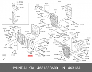 Клапан электромагнитный HYUNDAI Santa Fe (10-),Creta (16-),i40 (12-) АКПП OE 463133B600 HYUNDAI KIA