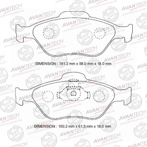 Колодки тормозные дисковые Avantech передние (противоскрипная пластина в компл.) AV1051 AVANTECH