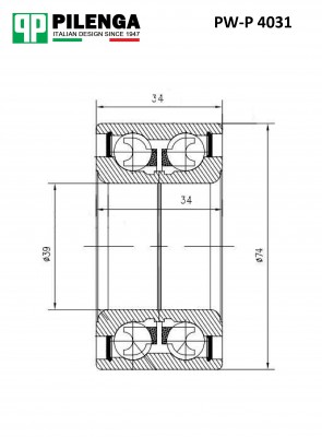 Подшипник ступицы передней HYUNDAI/KIA Elantra 2000-, Kia Cerato 2004- PW-P4031 PWP4031 PILENGA
