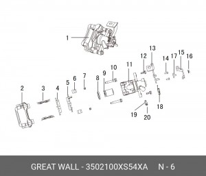 Скоба заднего тормоза левая  3502100XS54XA 3502100XS54XA GREAT WALL