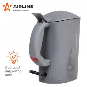 Чайник автомобильный 12V 120Вт 0.8л серый AIRLINE ABK-12-01 AIRLINE