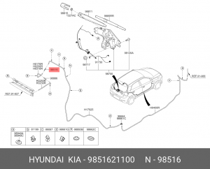 ФИТИНГ ШЛАНГА СТЕКЛООМЫВАТЕЛЯ 9851621100 MOBIS