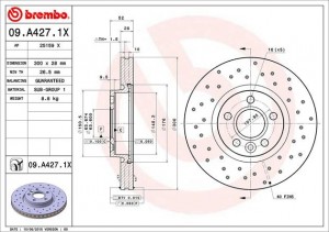 Диск перфорированный Brembo Xtra 09.A427.1X 09.A427.1X BREMBO