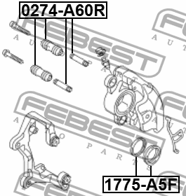 РЕМКОМПЛЕКТ СУППОРТА ТОРМОЗНОГО ПЕРЕДНЕГО подходит для AUDI A4 AVANT (8K5) 2008- 1775-A5F FEBEST