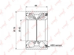 Подшипник ступицы передний (с ABS, 44x43x78) подходит для HONDA Civic(FD/K) 1.3h WB-1354 LYNXAUTO