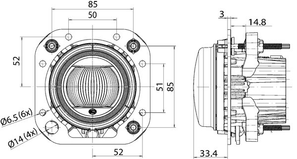 Фара дальнего света с ДХО и габаритом (L4060) 1F0 011 988-131 1F0011988-131 HELLA