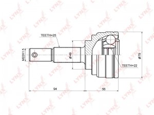 ШРУС наружный подходит для NISSAN Tiida(C11) 1.5-1.8 04 / Note(E11) 1.5 CVT 05 / CO-3678 LYNXAUTO