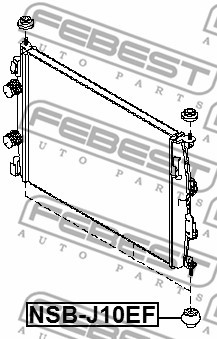 Втулка крепления радиатора NISSAN QASHQAI J10E 2006-2013 NSB-J10EF NSB-J10EF FEBEST