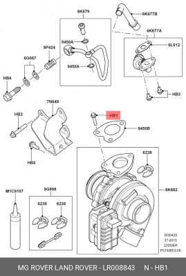 БОЛТ КРЕПЛ. ТУРБИНЫ _ BOLT LR008843 LR008843 LAND ROVER