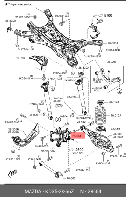 Болт MAZDA OE KD35-28-66Z MAZDA