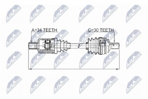 привод передний левый!\ MB W212/W221 4-MATIC 08-13 NPWME035 NTY