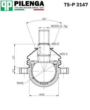 Шаровая опора нижняя ГАЗЕЛЬ NEXT 2123 TS-P3147 TSP3147 PILENGA