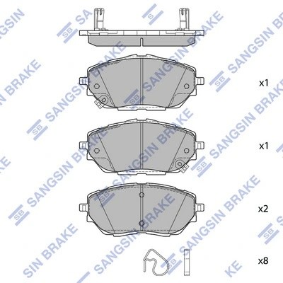 Колодки тормозные TOYOTA C-HR (16-) передние (4шт.) SANGSIN SP4213 SANGSIN