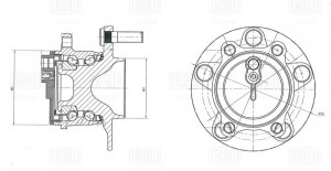 Ступица Mazda 6 (12-)/CX-5 (11-) (задн. в сборе с подшип.) (MR 2533) MR2533 TRIALLI